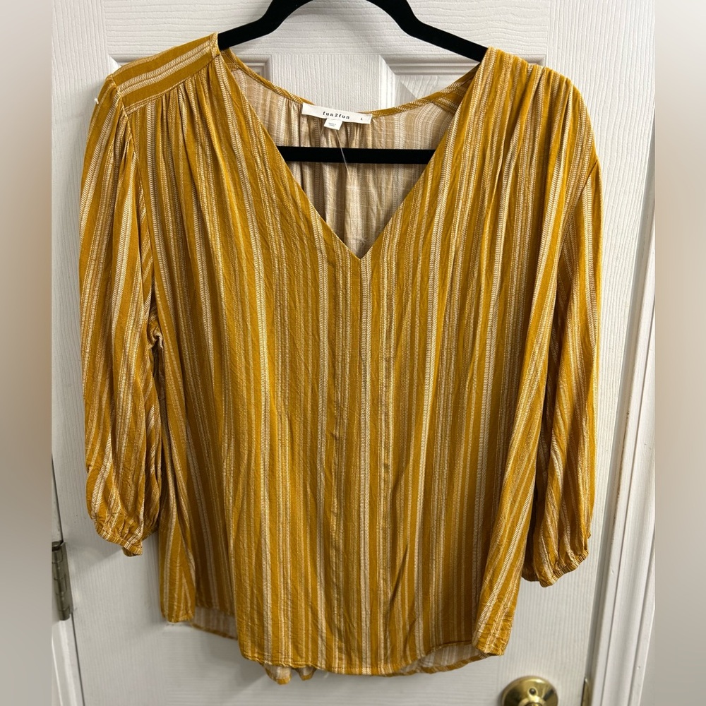 Yellow Striped Women's Top